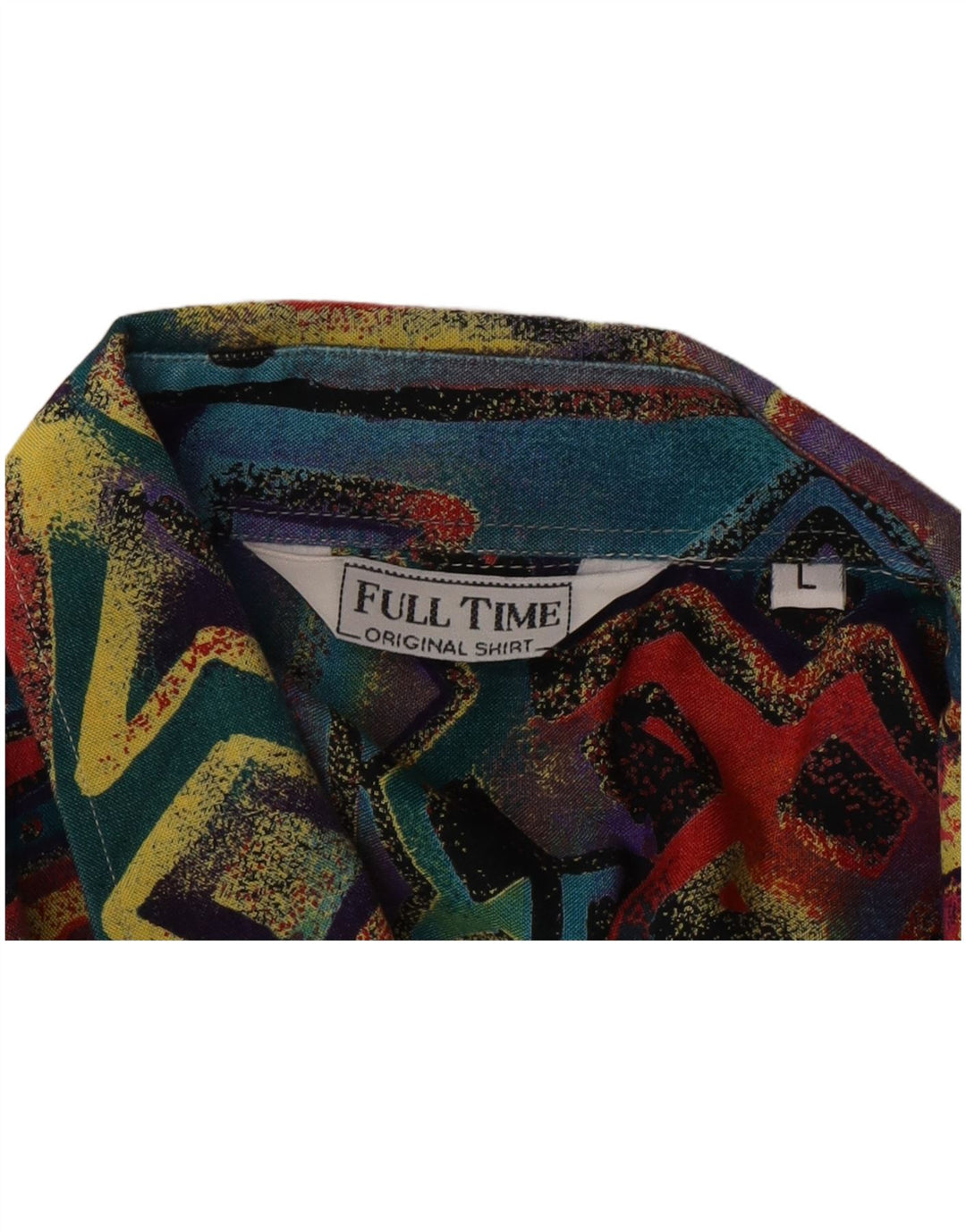 Chemise à manches courtes Vintage pour hommes, grande chemise géométrique multicolore