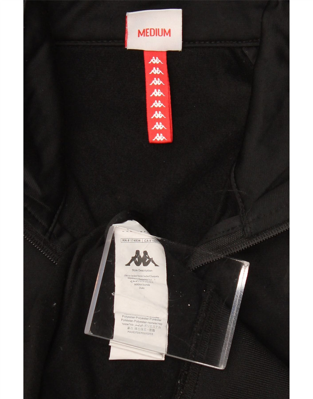 KAPPA Veste de Survêtement Graphique Homme Noir Moyen Polyester Colorblock