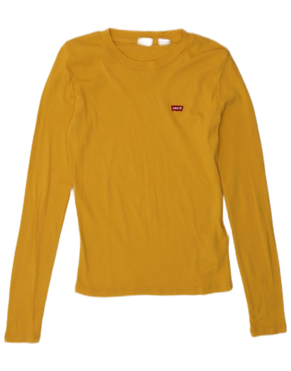 Levi's Top Manches Longues Femme UK 6 XS Jaune Coton