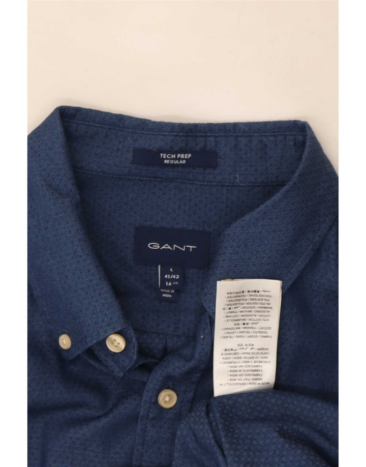Gant Chemise coupe classique pour homme Taille 41/42 16 1/2 Large Bleu marine à pois