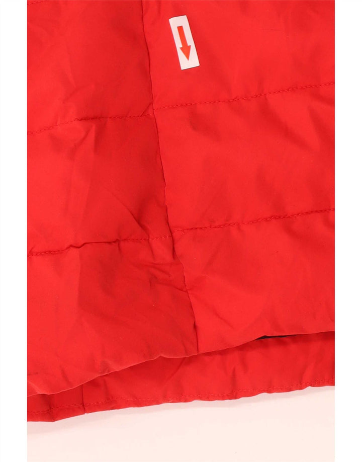 Superdry Manteau rembourré à capuche pour femme UK 14 Large Rouge Polyester