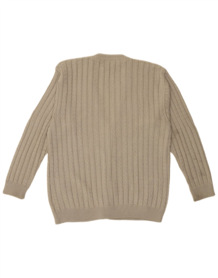 Explorer Cardigan Homme Pull IT 52 Large Beige Laine
