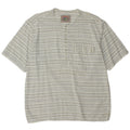 VINTAGE Mens Short Sleeve Pullover Shirt Large White Striped