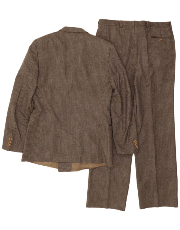 Costume 2 Pièces Vintage Homme IT 50 Grand W32 L32 Laine à Carreaux Marron