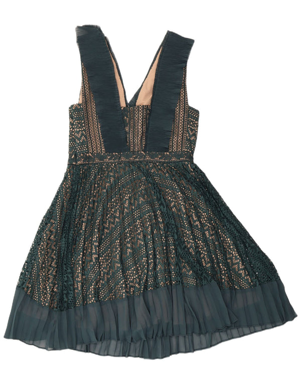 FRENCH CONNECTION Robe trapèze sans manches pour femme UK 12 Vert moyen