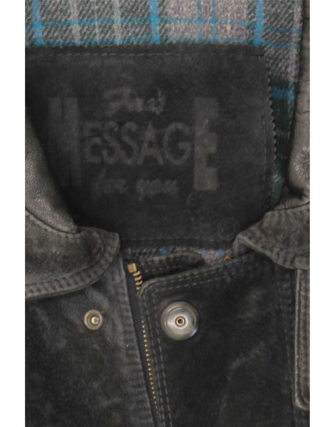 veste en daim homme vintage UK 42 XL Noir