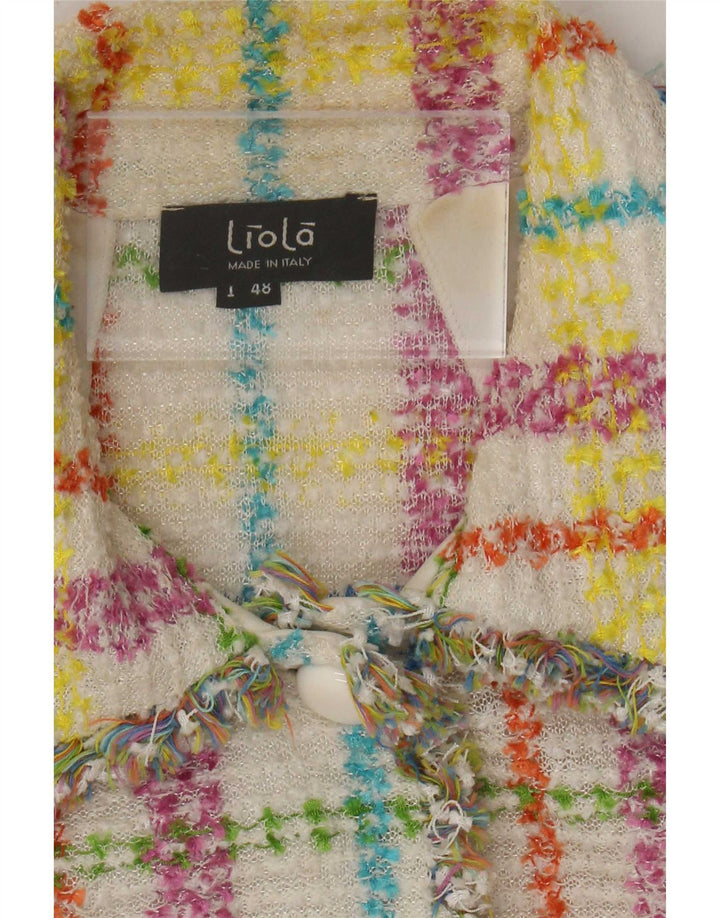 Liola Veste Boléro Femme Manches 3/4 IT 48 XL Carreaux Multicolores