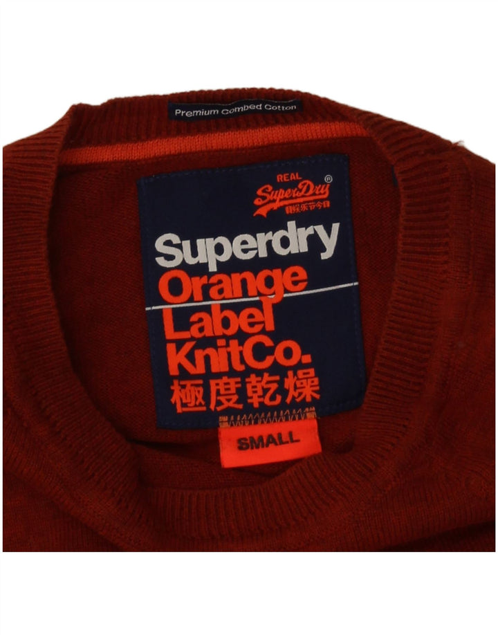 Superdry Pull à col bateau pour homme en coton orange Small