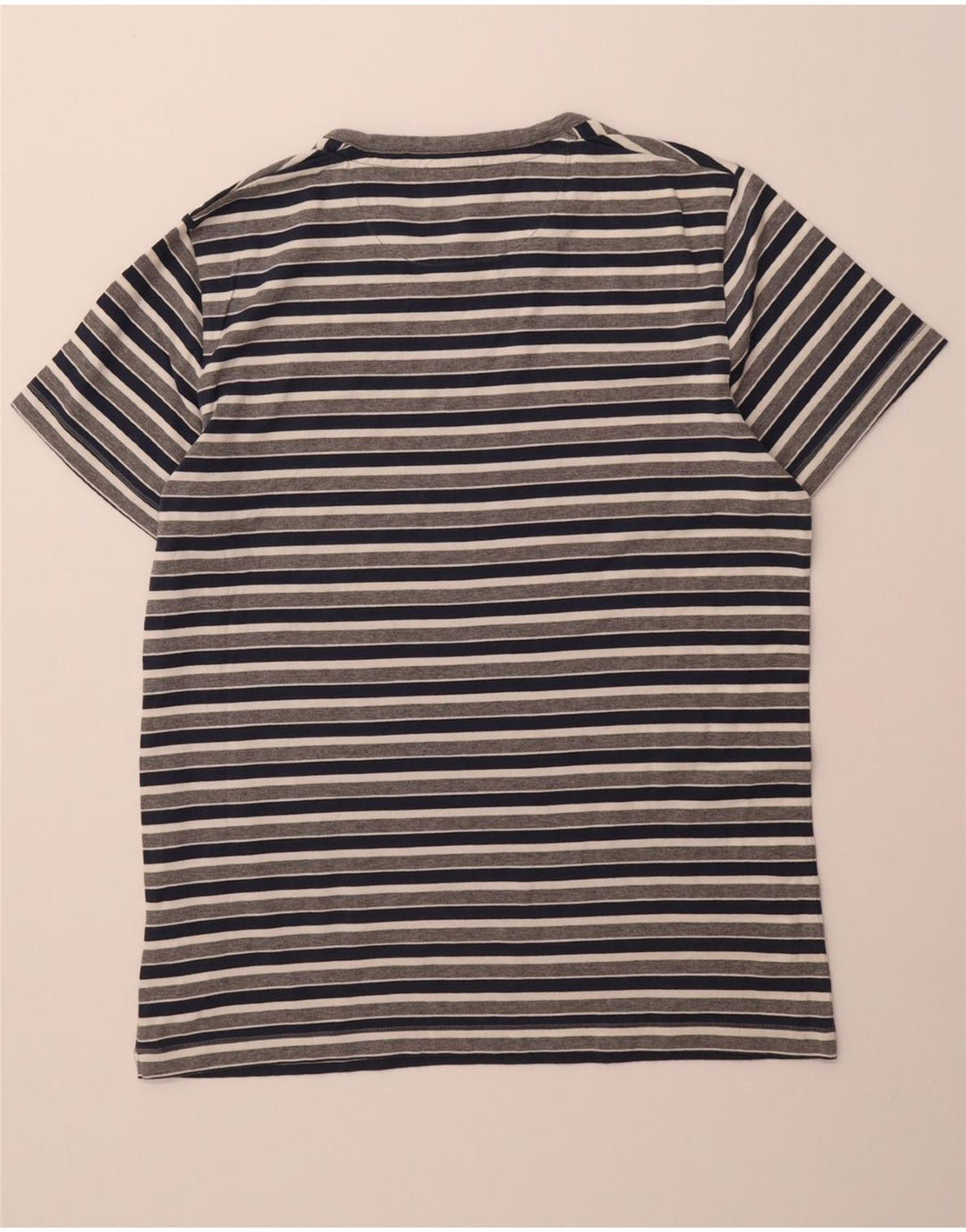 PUMA Mens T-Shirt Top Medium Grey Striped Cotton Vintage Puma and Second-Hand Puma from Messina Hembry 