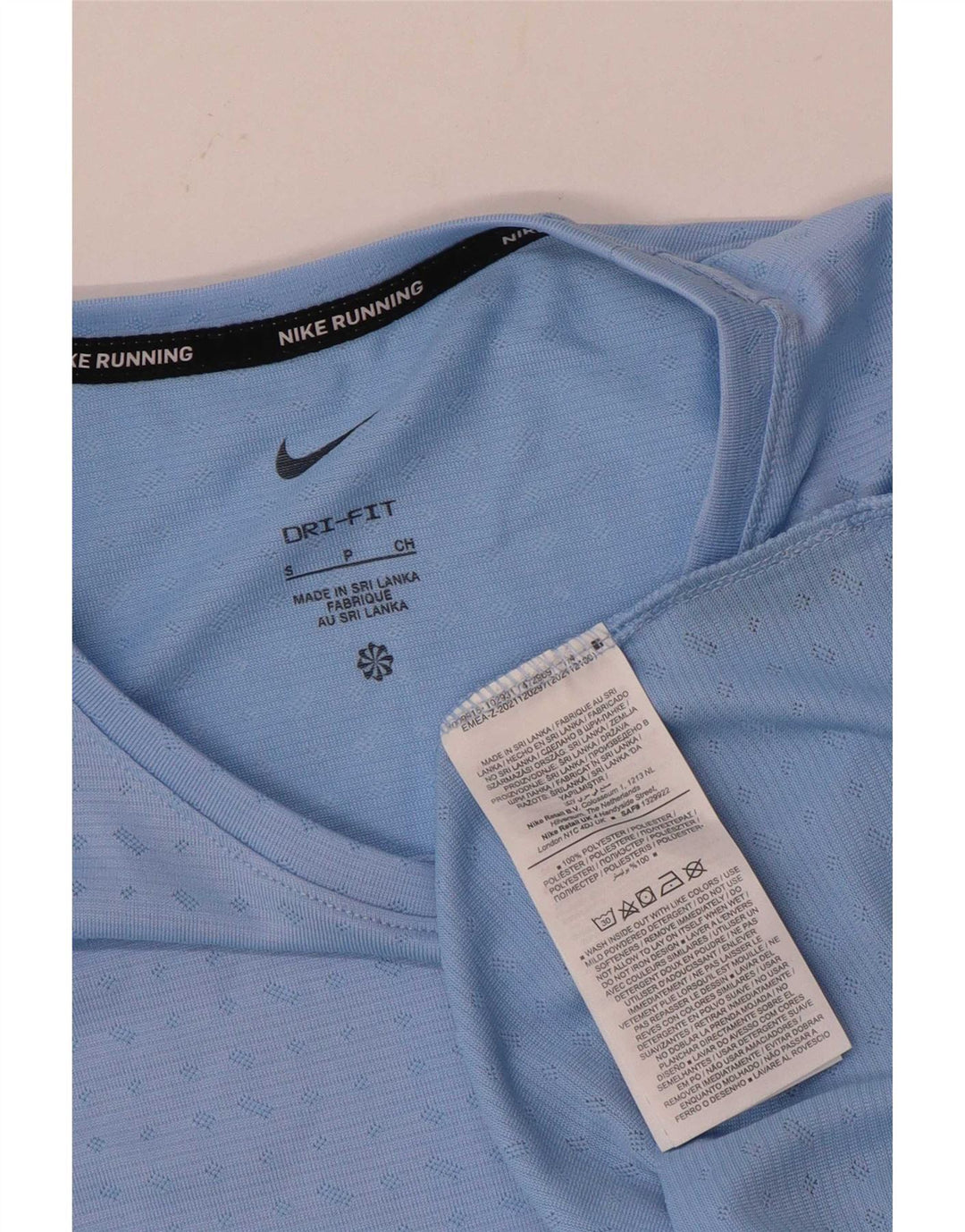 Nike Hommes Dri Fit T-Shirt Haut Petit Bleu Tacheté Polyester