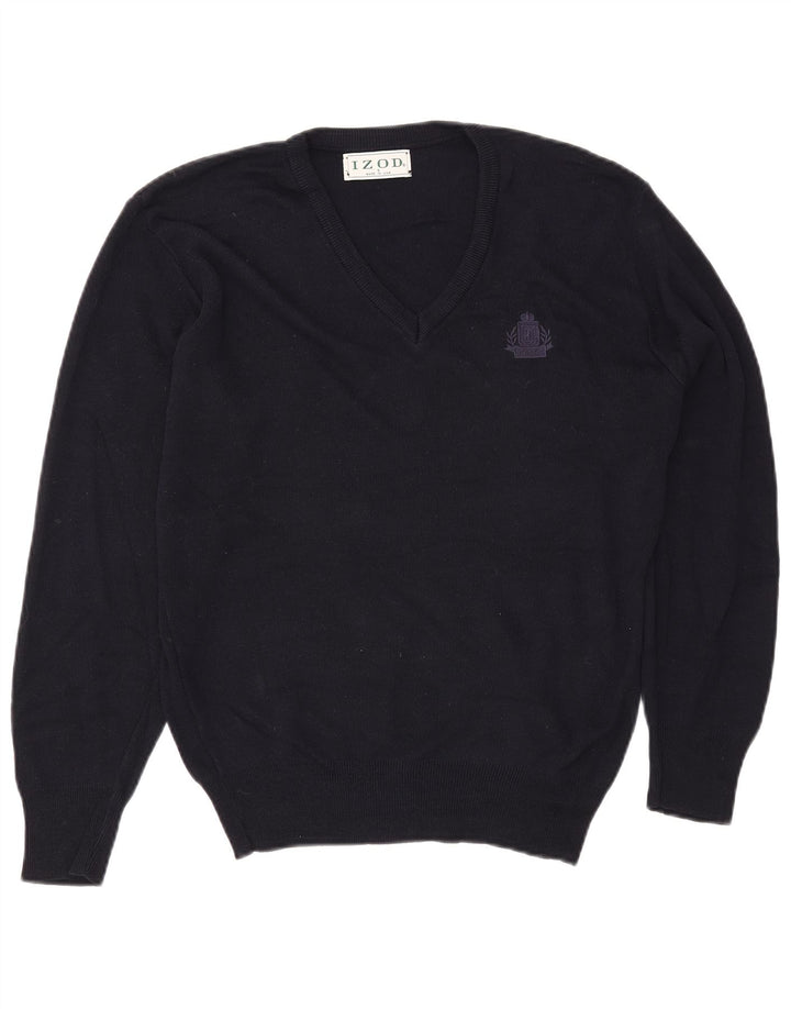 IZOD Pull Col V Homme Petit Bleu Marine Acrylique