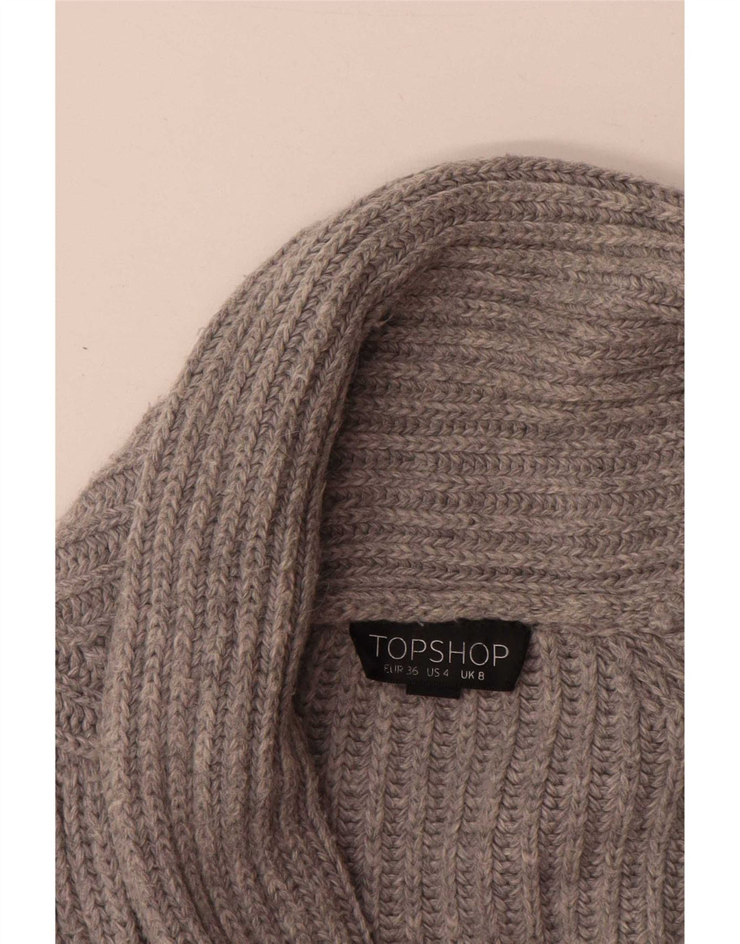 Topshop Cardigan surdimensionné pour femme UK 8 Petit Gris Acrylique