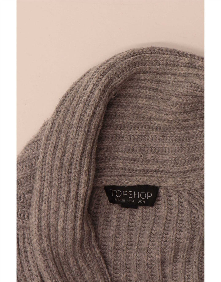Topshop Cardigan surdimensionné pour femme UK 8 Petit Gris Acrylique