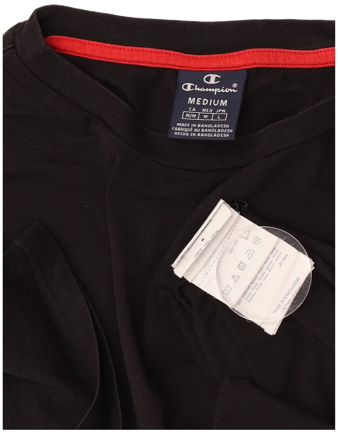 Champion T-Shirt Homme Noir Moyen Coton
