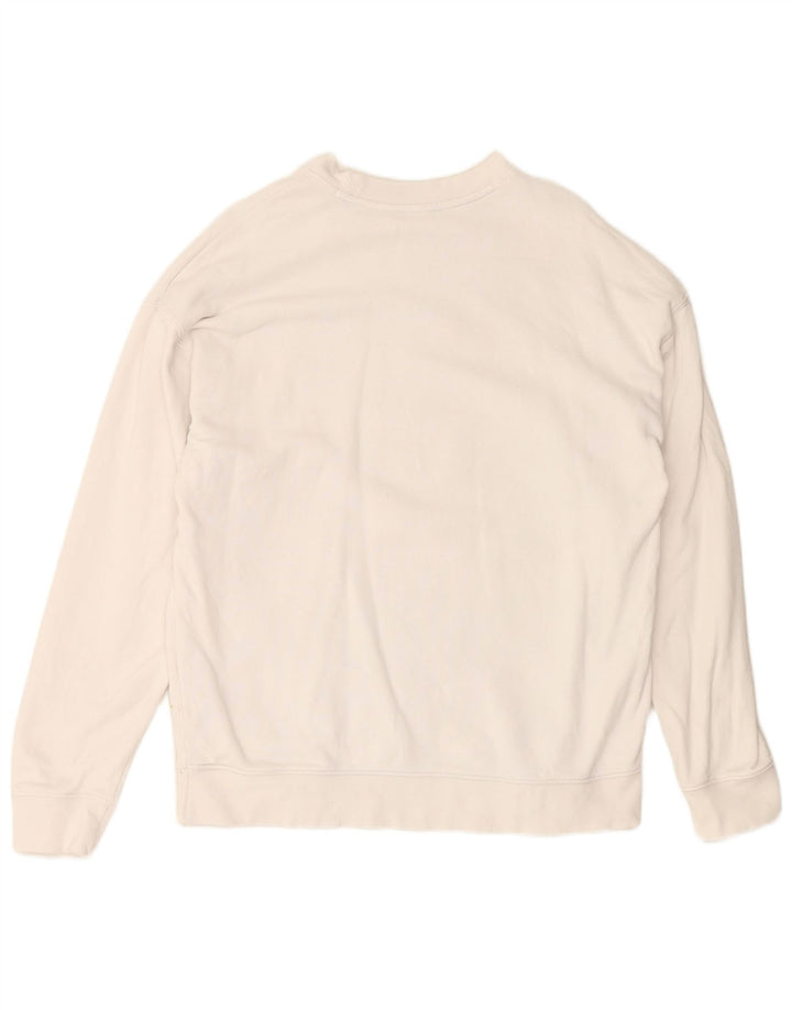 ADIDAS Sweat-shirt graphique pour femme UK 14 Grand coton blanc