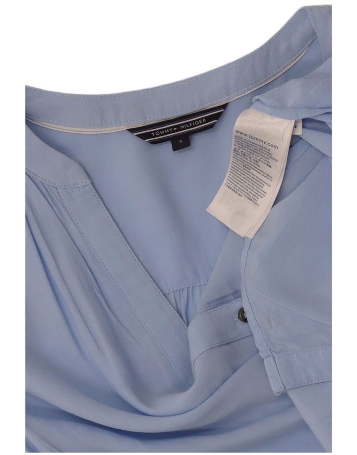 Tommy Hilfiger Chemise Chemisier US 4 Small Bleu Viscose Femme