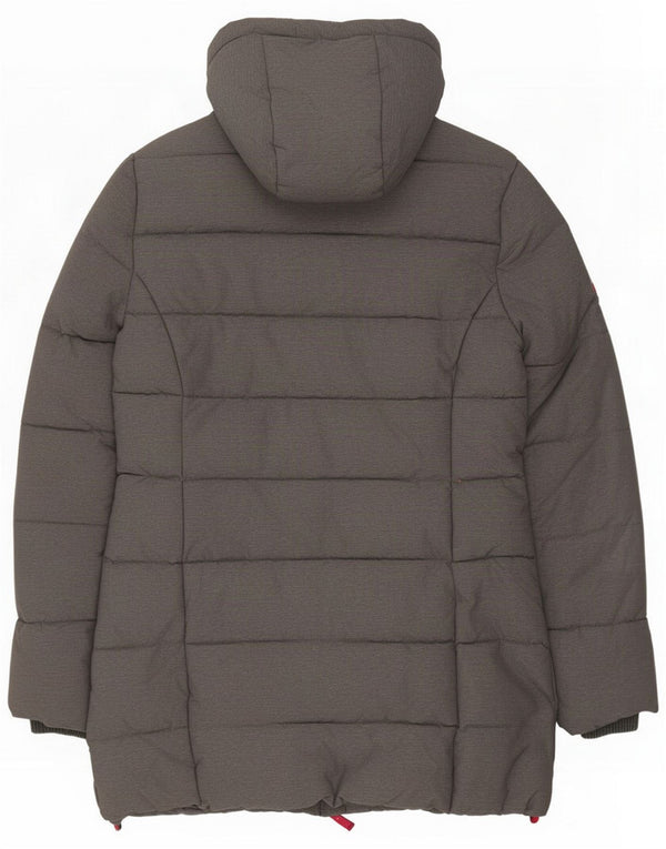 Superdry Veste matelassée à capuche pour femme UK 8 Small Grey Nylon
