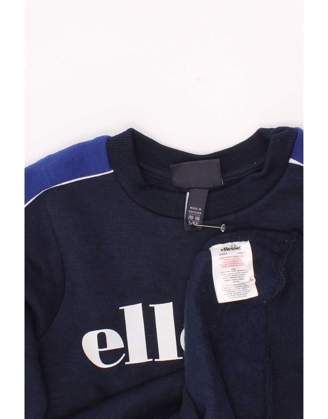 Ellesse Sweat-shirt graphique pour garçon 5-6 ans Bleu marine colour block