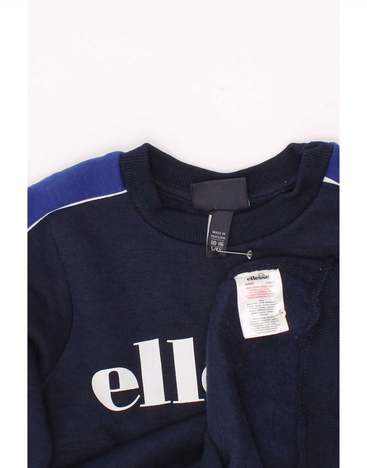 Ellesse Sweat-shirt graphique pour garçon 5-6 ans Bleu marine colour block