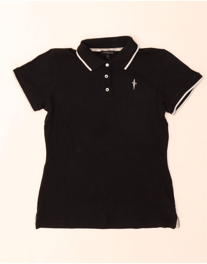 Cesare Paciotti Polo Femme UK 12 Coton Noir Moyen