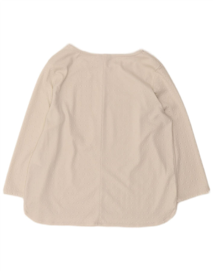 Guess Haut surdimensionné à manches 3/4 pour femme UK 10 Petit Blanc Géométrique Polyester