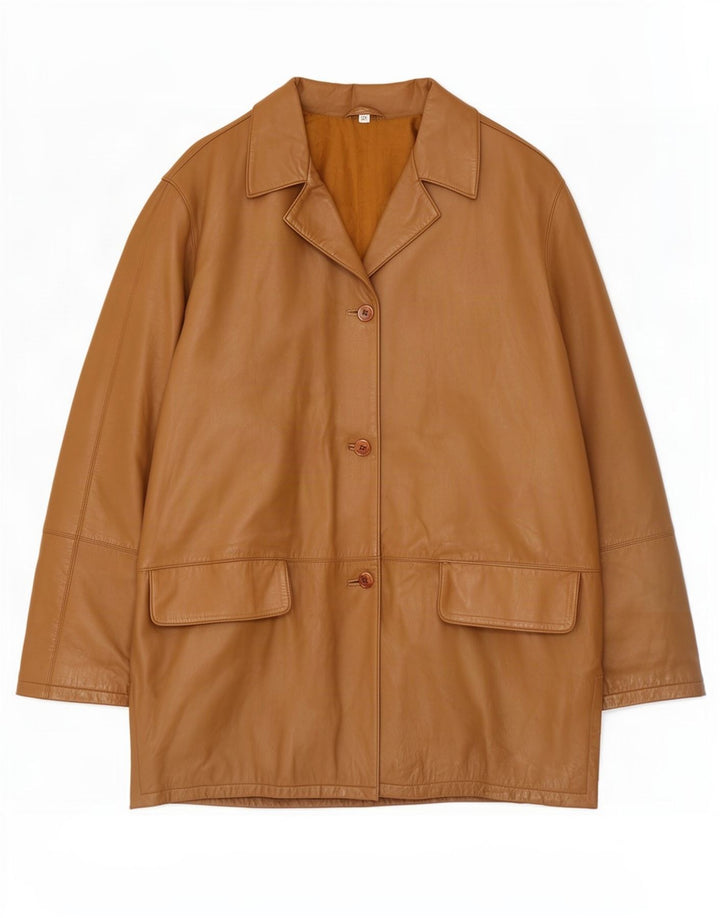 Veste en cuir femme vintage IT 48 XL Beige