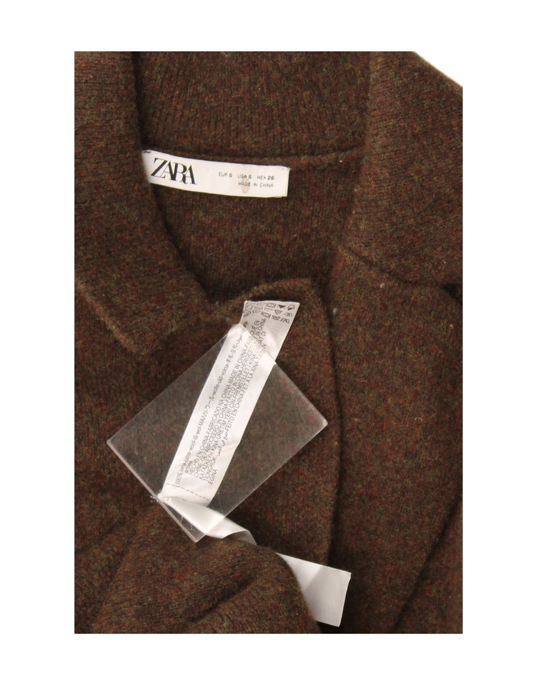 Zara Manteau surdimensionné pour femme UK 10 Petite laine kaki