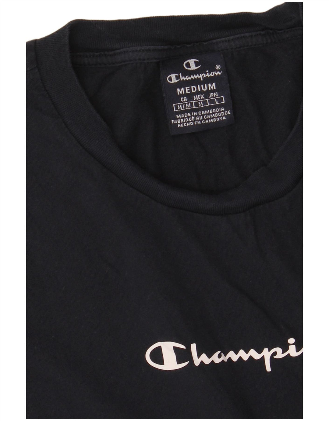 CHAMPION T-shirt graphique pour femme UK 14 Bleu marine moyen Colourblock