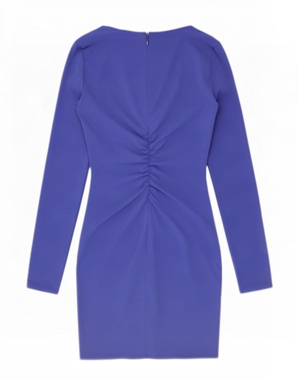 Zara Robe moulante à manches longues pour femme UK 4 XS Bleu