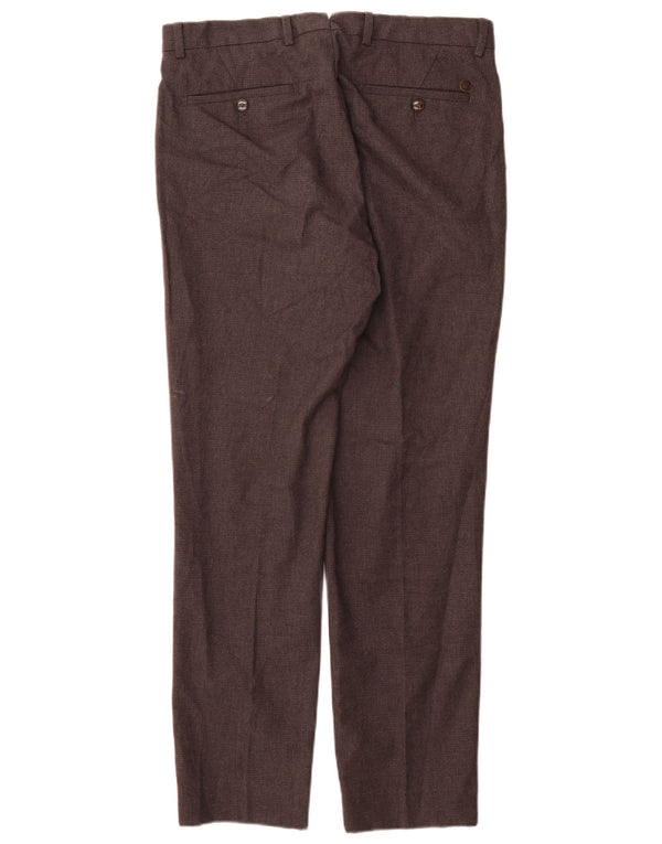 Massimo Dutti Pantalon décontracté pour homme EU 42 Large W32 L32 Gris pied-de-poule