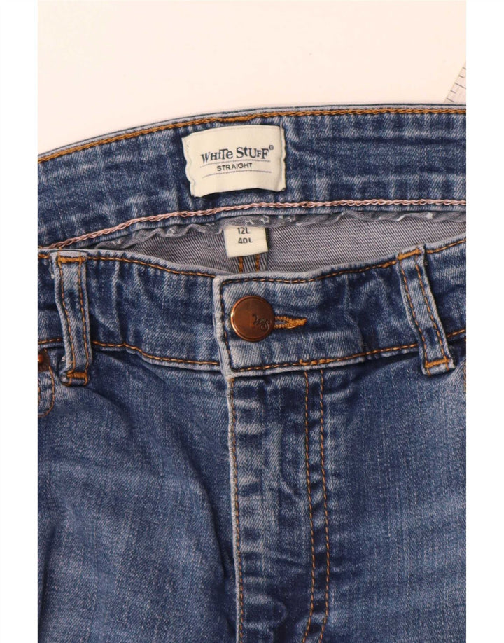 Jean droit White Stuff pour femme UK 12 Medium W30 L30 Bleu Coton