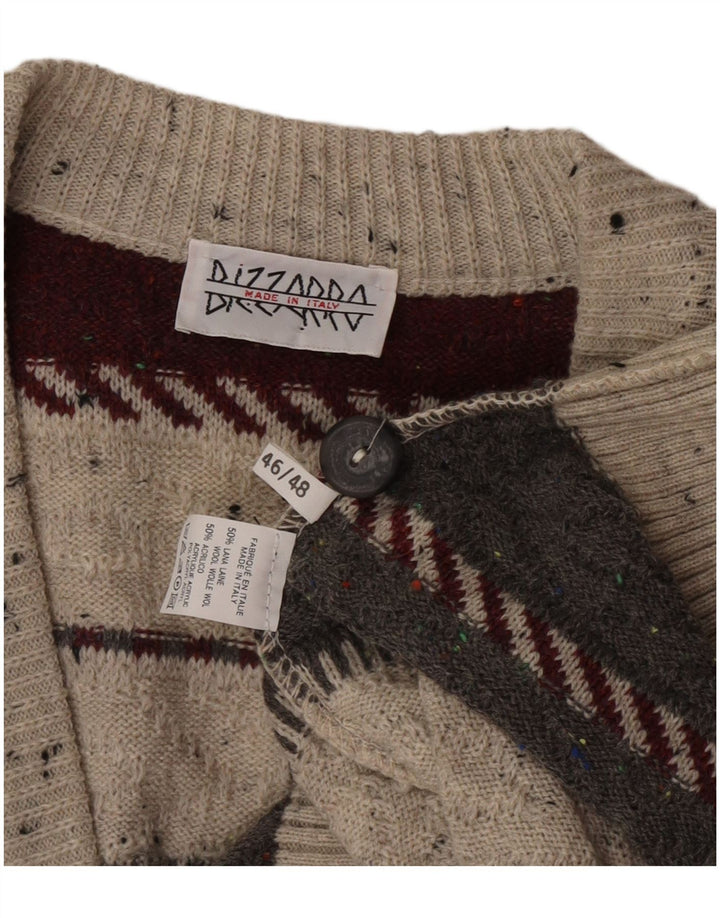 Bizzarro Pull Cardigan Homme IT 46/48 Petite Laine Rayée Multicolore