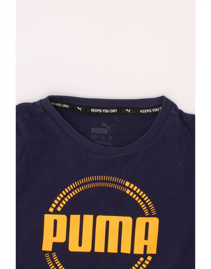 Puma T-Shirt Graphique Garçon 5-6 Ans Bleu Marine