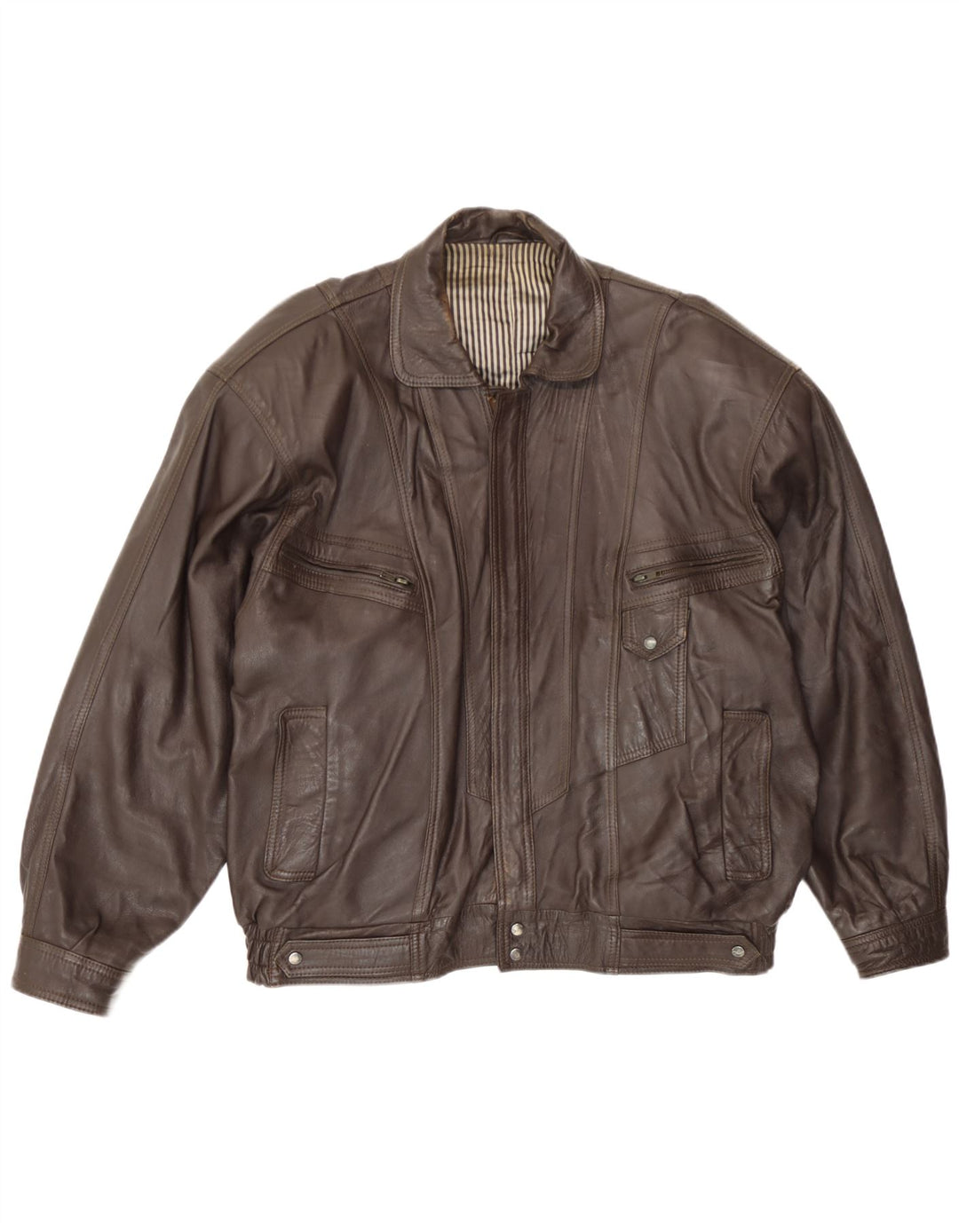 Hohenstein Veste en cuir bomber pour homme UK 44 2XL Cuir marron