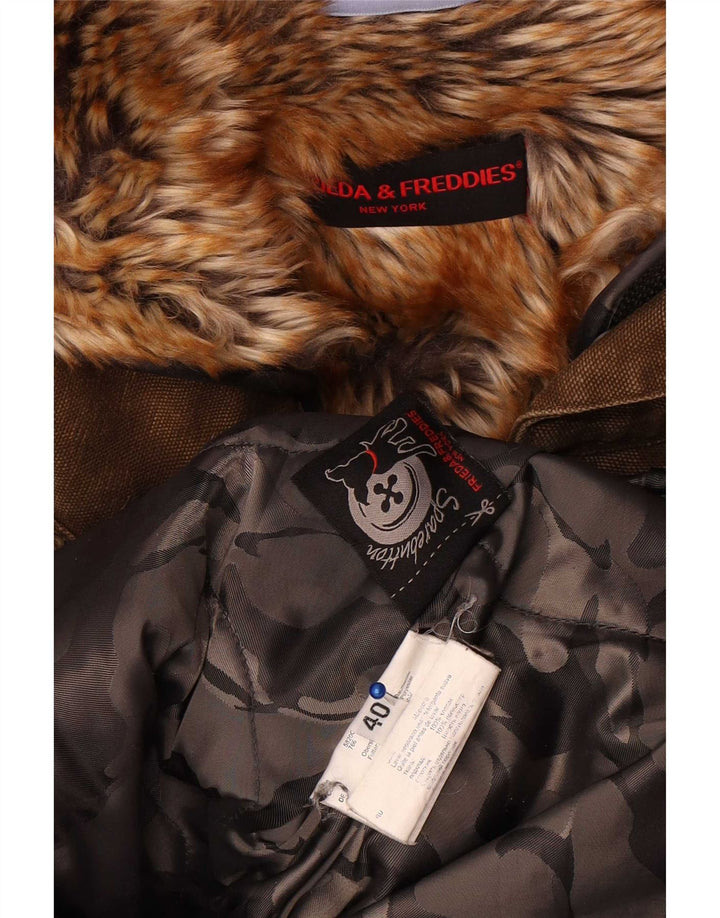 Frieda & Freddies Veste Parka à capuche pour femme EU 40 Coton kaki moyen