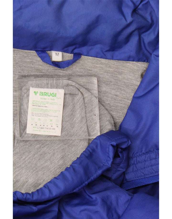 Brugi Veste coupe-vent à capuche pour homme UK 38 Bleu marine moyen Colourblock