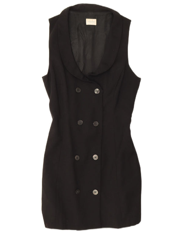 Benetton Veste blazer longue sans manches pour femme IT 44 Noir moyen