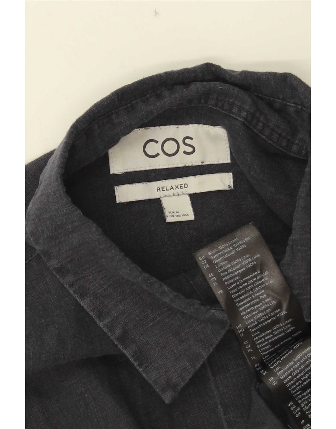 Cos Chemise Coupe Relax Homme Lin Bleu Marine Moyen