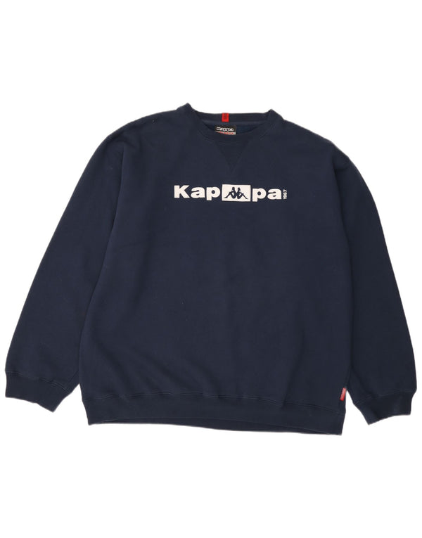 Kappa Sweat-shirt graphique pour homme en coton bleu marine 2XL