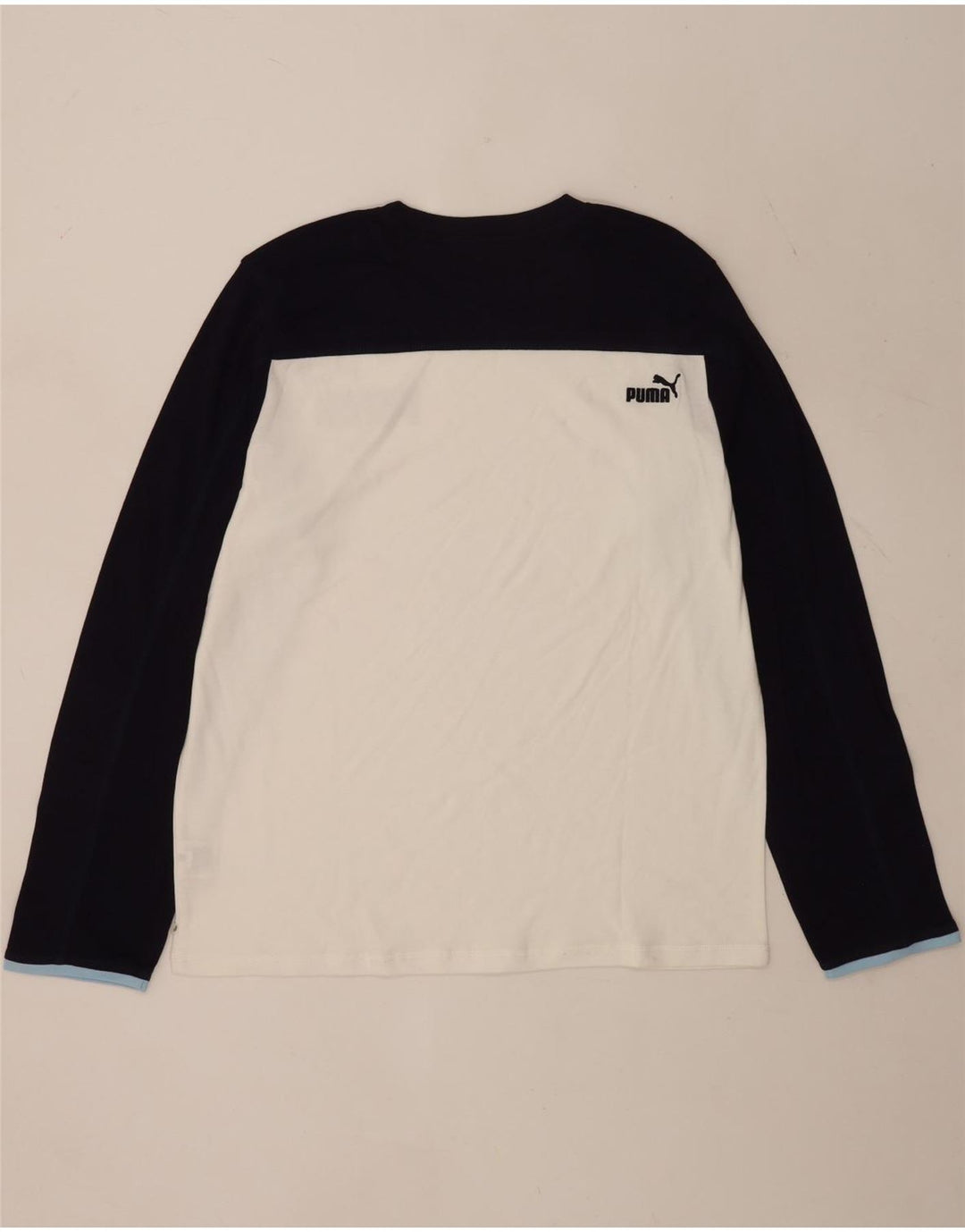 Puma Haut graphique à manches longues pour homme XL en coton color block blanc