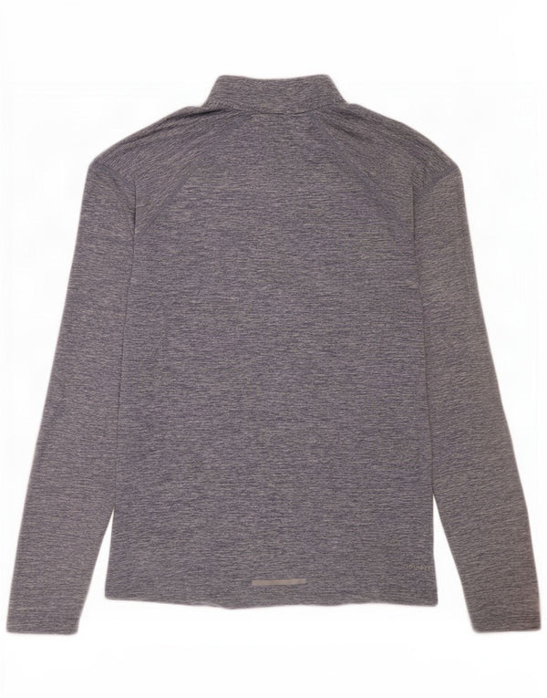 Nike Dri Fit Zip Neck Pull Survêtement Haut Petit Gris Moucheté
