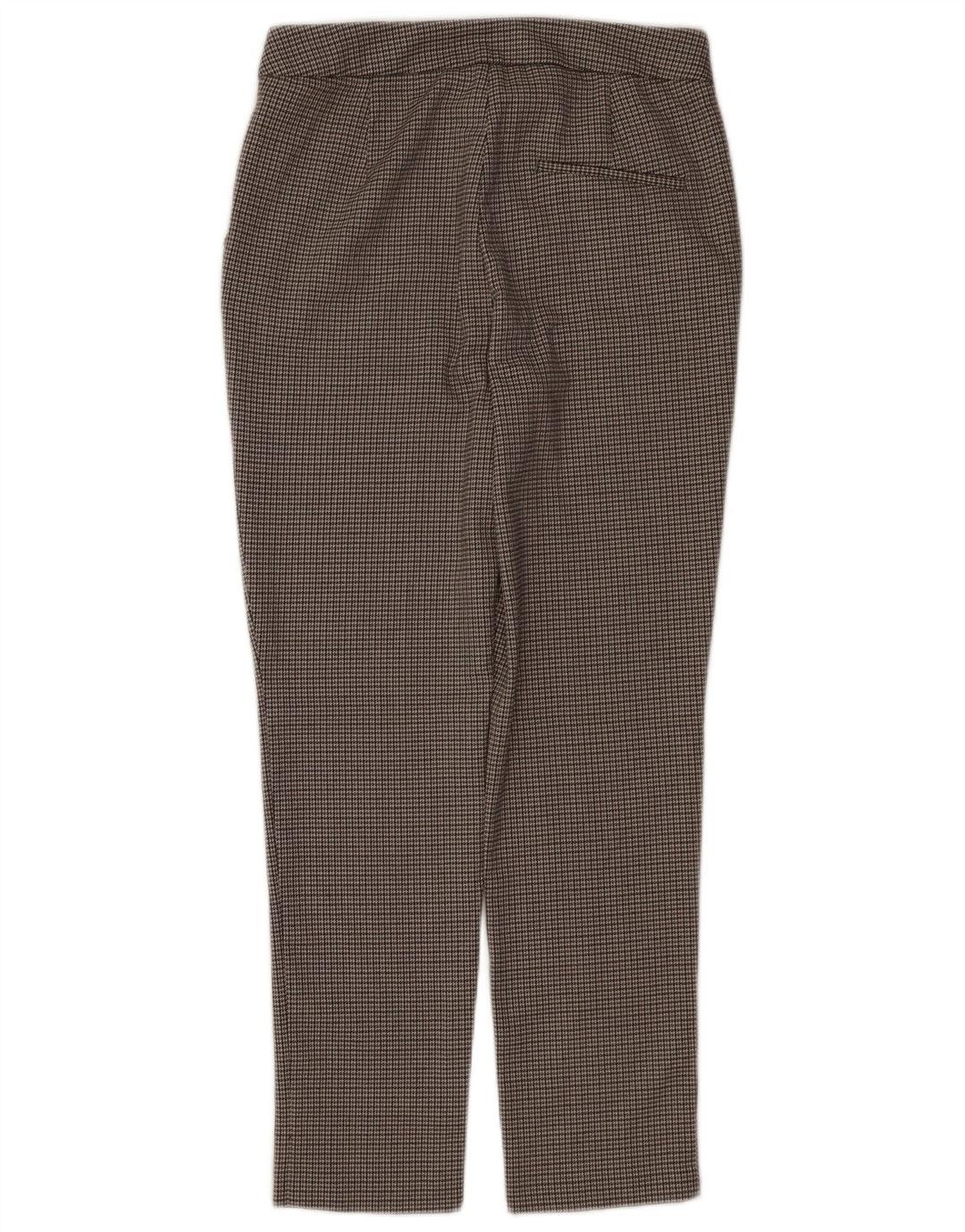 Pantalon Chino Slim Femme Zara Moyen W28 L26 Gris Pied De Poule Polyester