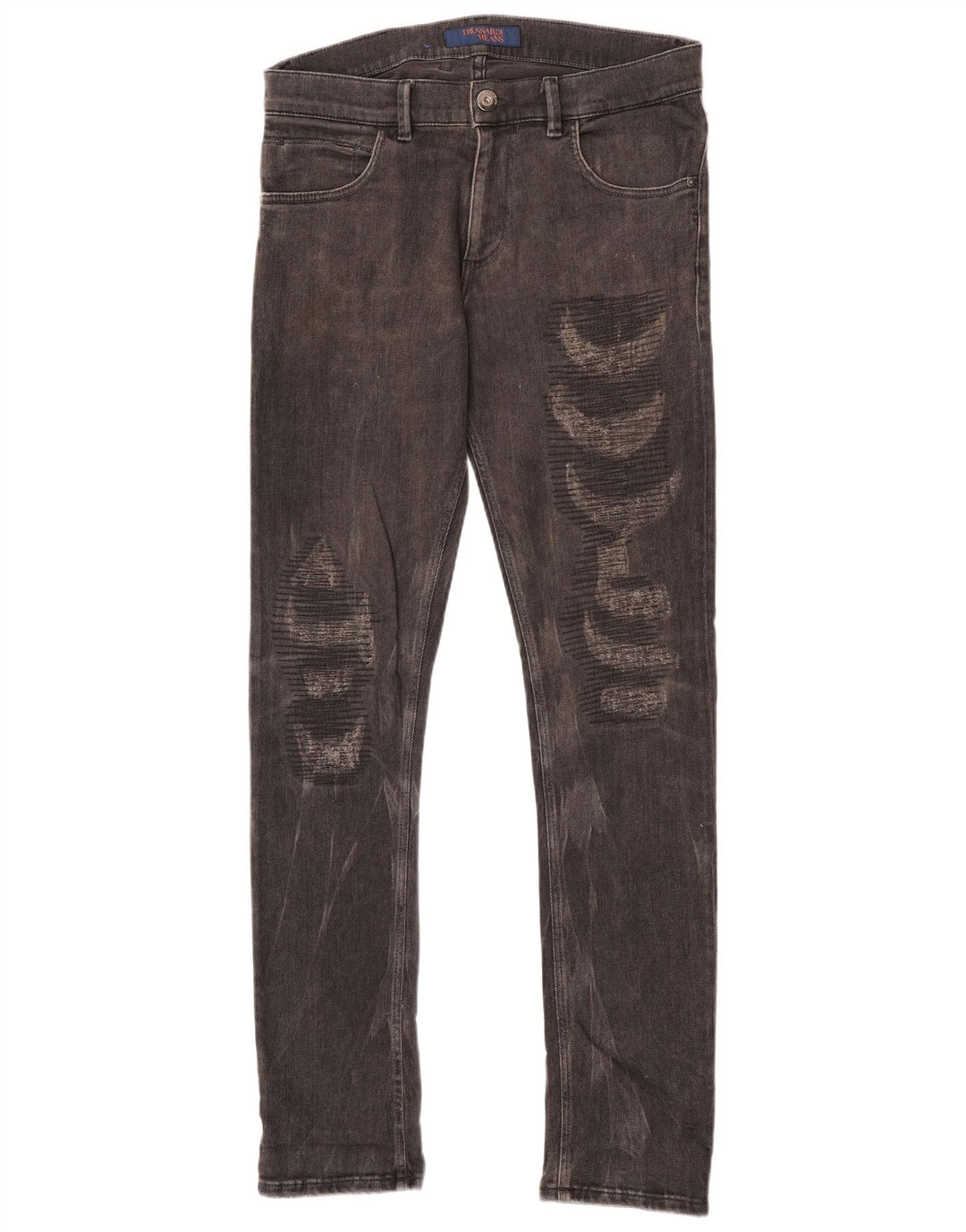 Trussardi Jean Slim Effet Déchiré W33 L34 Coton Noir