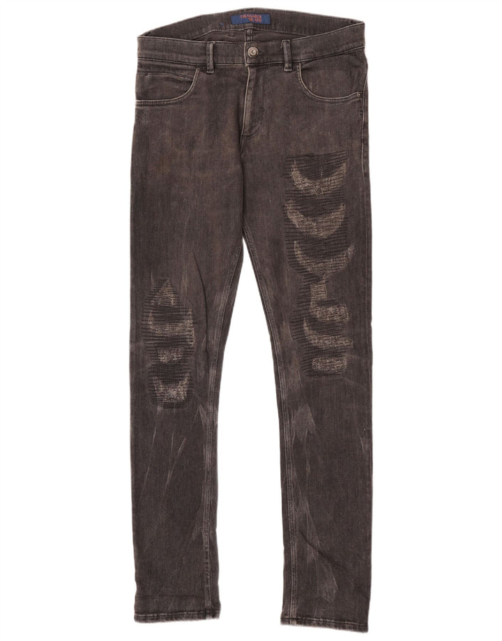 Trussardi Jean Slim Effet Déchiré W33 L34 Coton Noir
