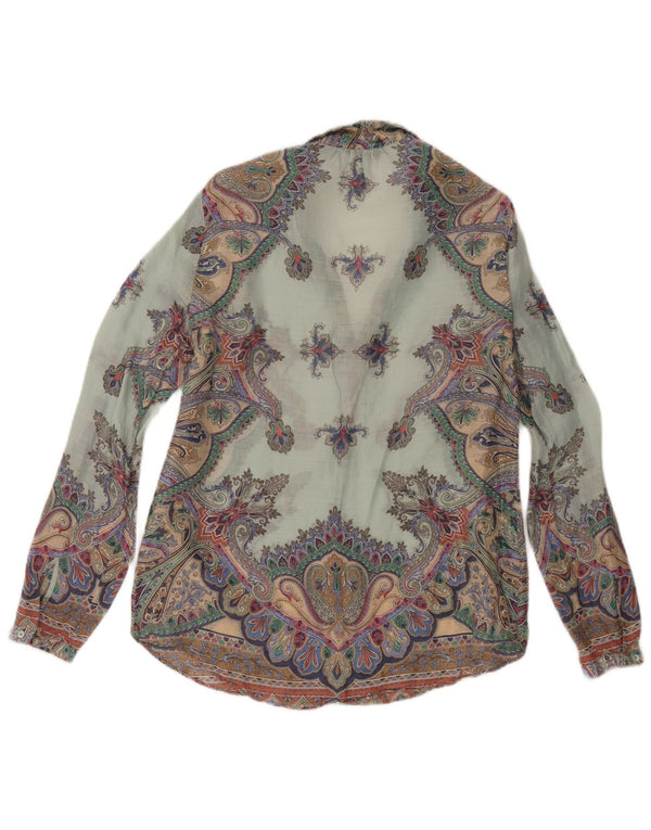 Massimo Dutti Chemisier à manches longues pour femme EU 38 Medium Turquoise Paisley
