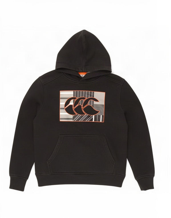 Canterbury Pull à capuche graphique pour garçon 9-10 ans en coton noir