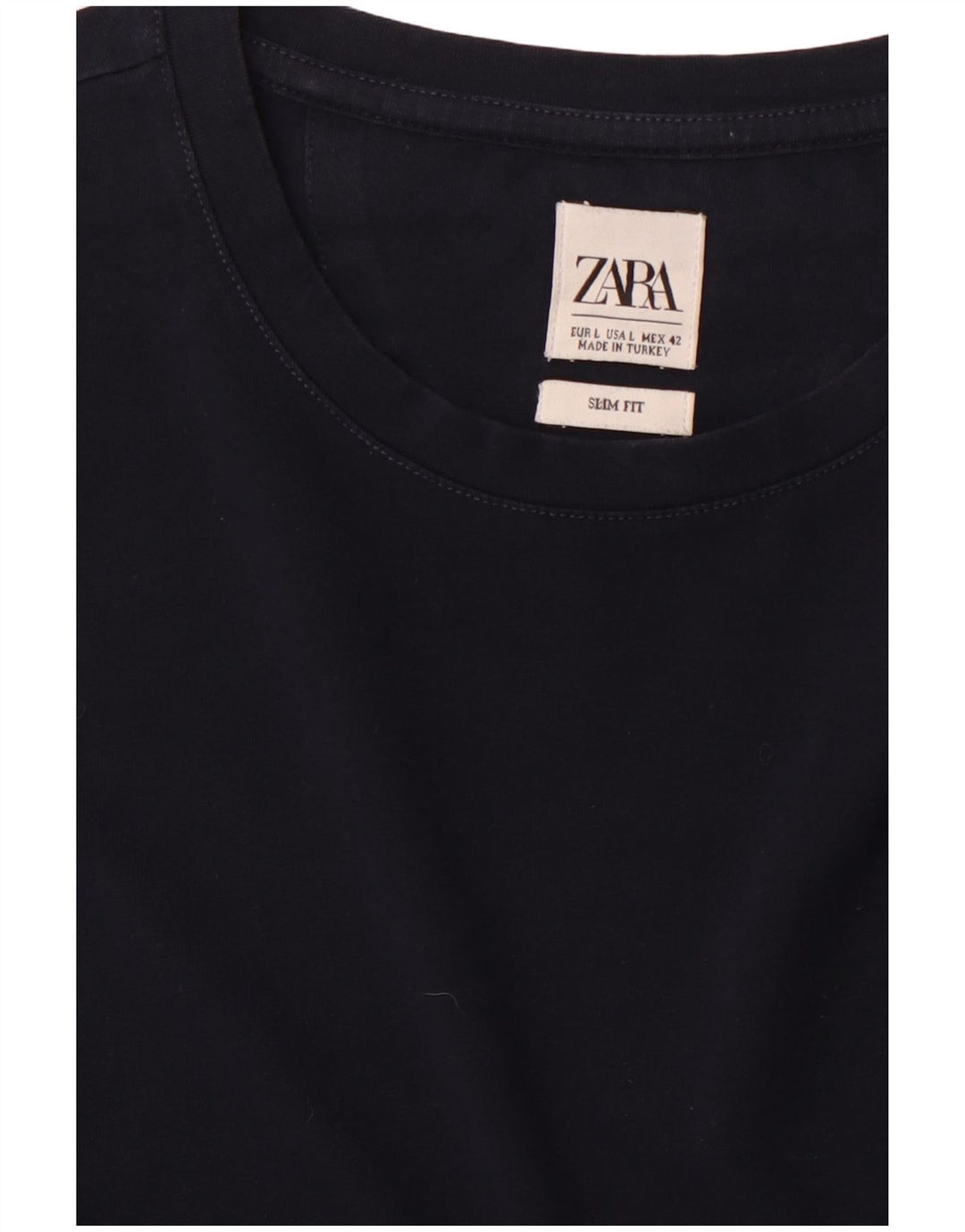 Zara Mens Slim Fit T-Shirt Top Large Bleu Marine