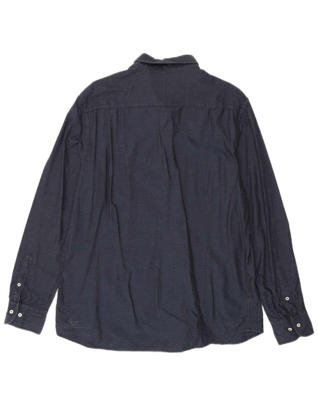 Massimo Dutti Chemise Flanelle Homme XL Bleu Marine Coton