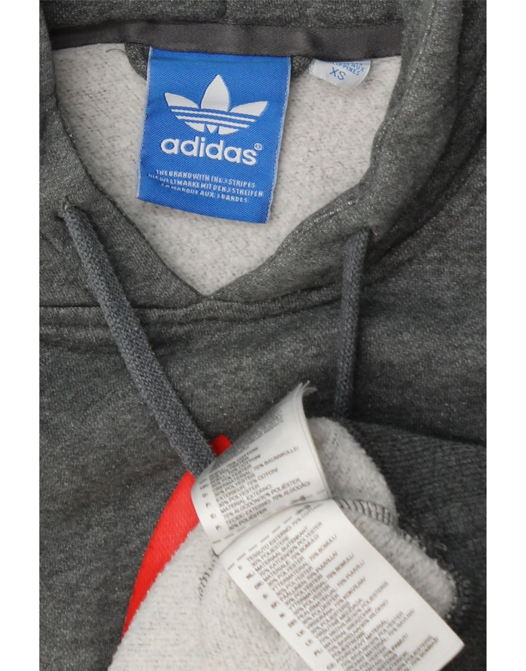 ADIDAS Pull à capuche graphique pour hommes XS Gris Coton