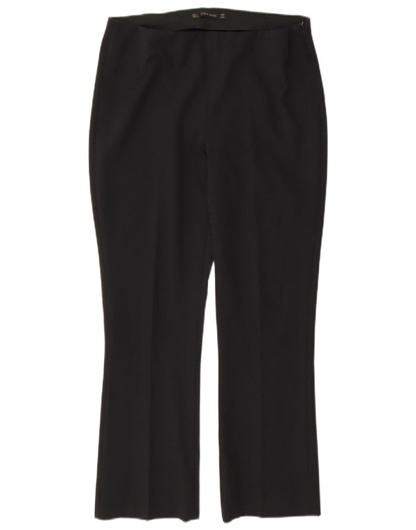 Zara Pantalon décontracté régulier pour femme Large W30 L27 Noir